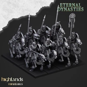 Antike Skelettkavallerie mit Speeren (x8) - Ewige Dynastien | Highlands Miniat - Bild 1 von 10
