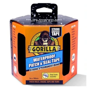 Gorilla Waterproof Patch & Seal Klebeband Strong Bond Loch Lücken Risse Schwarz 3m - Bild 1 von 2