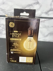 GE 40W Replacement 3W Vintage Style Amber G25 Globe LED Warm Candle Light - Picture 1 of 6