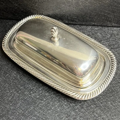 Plato de mantequilla Wm Rogers 887 plateado borde Gadron MCM mediados de siglo Foto 1 de 4