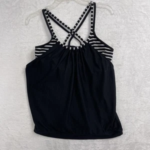 Athleta Hidden Agenda BH Tank Gr. L 2 in 1 schwarz-weiß gestreift - Bild 1 von 11