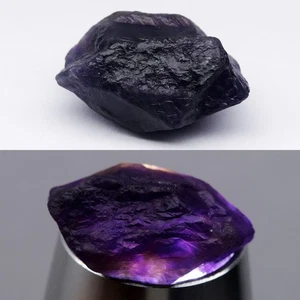 π 25.36ct 22.5x16.3mm Rough Natural Purple Amethyst - Unheated Uruguay Gemstone - Picture 1 of 6