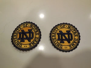 Lot of 2 University of Notre Dame Irish 2.5” Iron On Embroidered Patches *New* - Picture 1 of 6