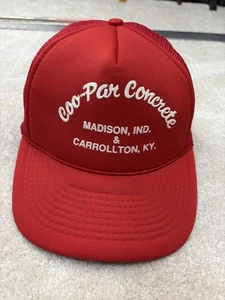 Cappello in cemento Coo-Par Snap Back rosso maglia camionista Kentucky Indiana vintage - Foto 1 di 8