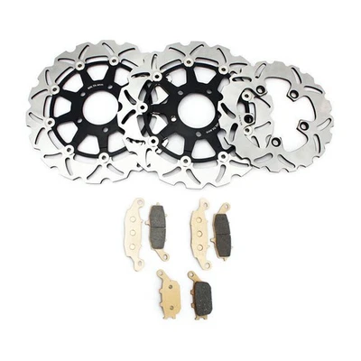 3 Front Rear Brake Rotors Discs Pads SV650S 2003-2015 SV650 2003-2010 For Suzuki - Image 1 of 4