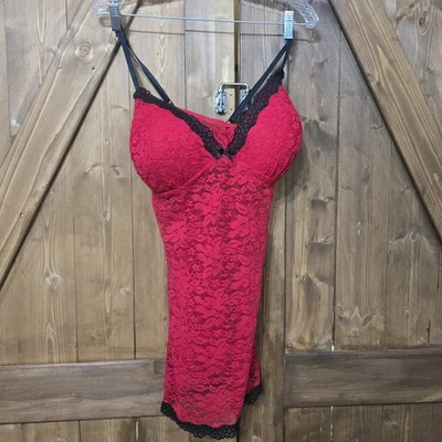 Gilligan & O’Malley Rojo Encaje Chemise Babydoll Lencería Camisón Slip XL Foto 1 de 4