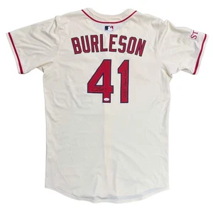 Camiseta deportiva Alec Burleson St Louis Cardinals autografiada 2025 usada en el juego crema con insc - Imagen 1 de 3