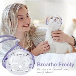 Anti-bite Kitten Mouth Cover Breathable Pet Grooming Mask Lick Stop - Picture 1 of 13