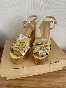 Truffle Collection Mega Platform Shoes Ladies Chunky High Heel Peep Toe Size 7 - Picture 1 of 14