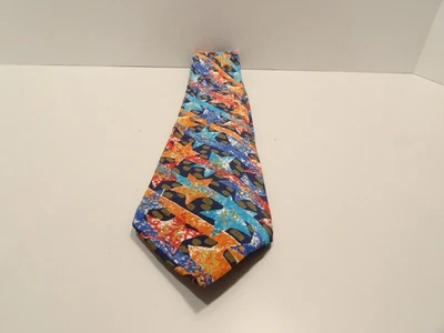 Made in Spain 100% Silk - Missoni Cravatte Patterned Men's Tie Stars Blue Vintag - Image 1 of 3