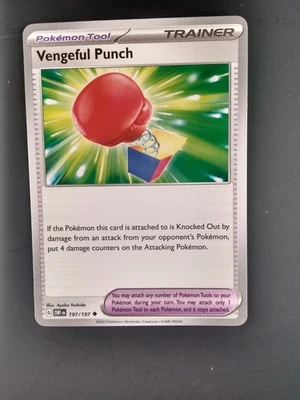 Vengeful Punch Trainer Pokemon 2023 Uncommon Regular 197/197 - Image 1 of 2