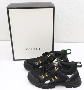 GUCCI X Sega Flashtrek Suede Black Mesh Sneakers Mens Size G 10/US 10.5/EU 44 - Picture 1 of 15