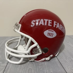 Minicasco de fútbol americano coleccionable State Farm 1922 Red Riddell seguro - Imagen 1 de 8