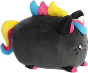 Meowchi Plush Stuffed Aurora® Enchanting Tasty Peach Ink Drop Unicorn, 16” Black - Picture 1 of 16