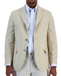 Blazer Nautica cappotto sportivo uomo 38R lino marrone 2 bottoni giacca blazer estivo nuovo - Foto 1 di 5