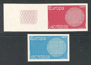 FRANCIA 1970, EUROPA CEPT Scott 1271-1272, IMPERFORADO, MNH - Imagen 1 de 1