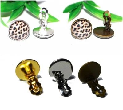 Leoparden Ohrclips + AUSWAHL + silberfarbe Leo Muster Animal Print - Bild 1 von 2