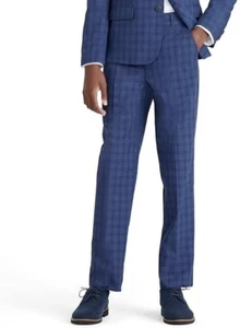 Nautica Tonal-Check Formal Suit Pants Boys' 14 Flag Blue Hook & Eye Zip Closure~ - Picture 1 of 17