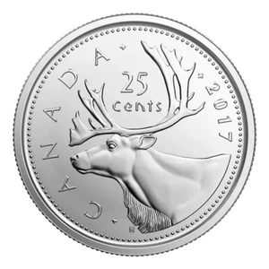 Canada 2017 Classic 25 Cents Caribou Quarter Coin - Brilliant Uncirculated - Picture 1 of 2