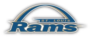 "Calcomanía pegatina parachoques con eslogan de fútbol americano americano de los St. Louis Rams de la NFL de 3""', 5""', 6"" u 8""" - Imagen 1 de 1
