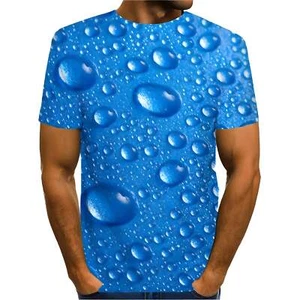 Blue Lightning Graphic 3D Short Sleeve T-Shirt for Men and Women, Round Neck Thi - Picture 1 of 19