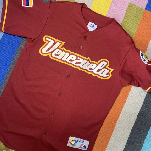 Majestic 2006 WBC Venezuela World Baseball Classic Jersey Burgundy Rare Mint M Cover