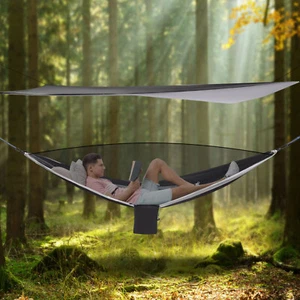10FT Waterproof Tent Hammock Rain Fly Tarpaulin Shelter Camping Hiking Equipment - Picture 1 of 21