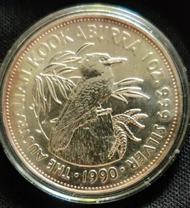 UNC. - 1990 - Kookaburra - Austrailia - PROOF - .999 Silver Content - Km#:189 - Picture 1 of 2
