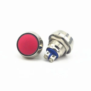 12mm Starter Switch / Red Momentary Metal Push Button Switch - Picture 1 of 3