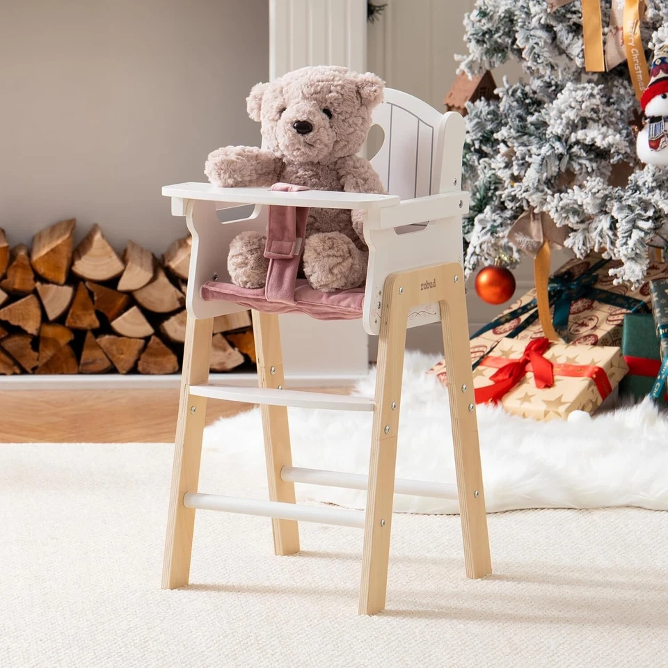 Silla alta Robud Doll para muñecas bebé muñeca de madera muebles de juego para muñeca de 20 pulgadas Foto 1 de 4