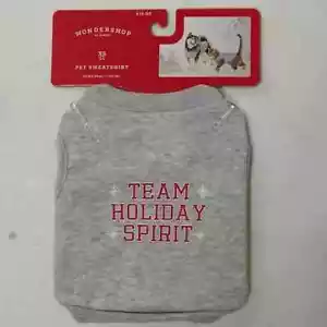 NEW! Gray "Team Holiday Spirit" Dog / Cat Pajamas Sweatshirt - Wondershop - Picture 1 of 10