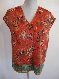 NEW Maison d'Amelie Sleeveless Paris Top Sedona Red Multi Color NWT Size S - Picture 1 of 12