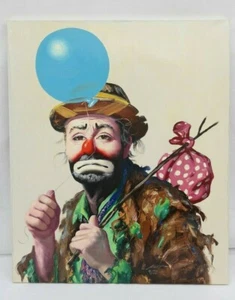 Clown Painting Rusty Rust EMMETT KELLY Painting Oil Canvas 1985 1/250 24" x 20"  - Picture 1 of 12