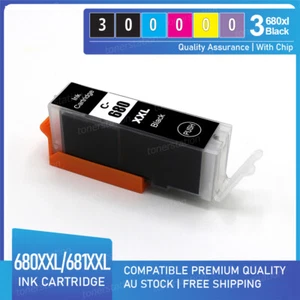 3x Black Ink 680XL 680XXL PGI680XXL for Canon PIXMA TR7560 TR8660a TS6260 TS6365 - Picture 1 of 1