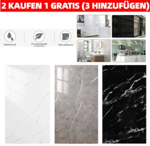 10 stk Marmor Wandaufkleber Selbstklebend Steinoptik Wandpaneele PVC Küche Bad - Bild 1 von 20