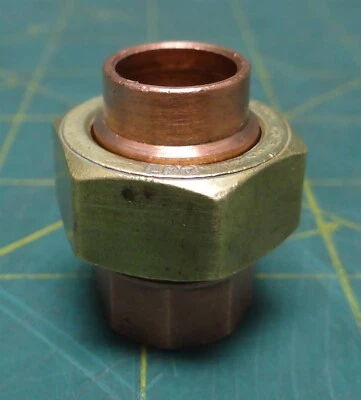 Nibco Straight Union Coupling 633W-1/2 1/2" x 1/2" Copper Tube Size Female Sweat - Image 1 of 4
