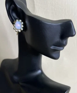 Opalite 12K Gold gefüllte Ohrringe Schraubrückseiten - Bild 1 von 4