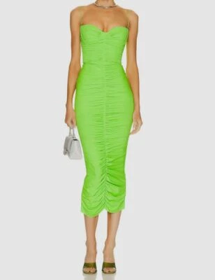 Vestido para mujer Alex Perry verde Everett copa acanalada talla 6 $1400 Foto 1 de 4