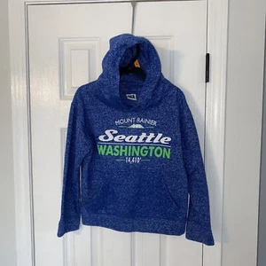 Mount Rainer Seattle Washington Hoodie Long Rock LR Blue Youth S - Picture 1 of 4