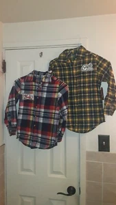 NWT 2 Arizona Jean Co Boys Flannel Button Front Shirts M8 - Picture 1 of 8