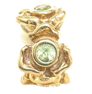 100% Authentic Pandora 14K Gold Rose Bead with Peridot - 750377PE RARE - Image 1 of 4