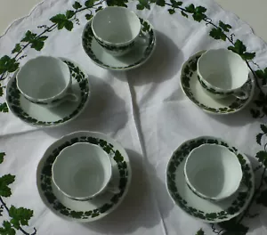 ⚔ Meissen Weinlaub, Kaffeetassen mit UT, Knaufzeit, wie neu - Bild 1 von 5