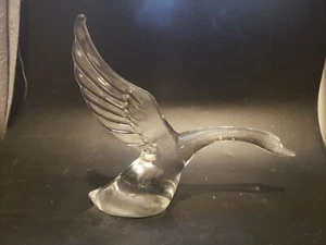 Heisey Glass Flying Swan Figurine Paperweight Wings Up 6 1/2" x 8" - Picture 1 of 5