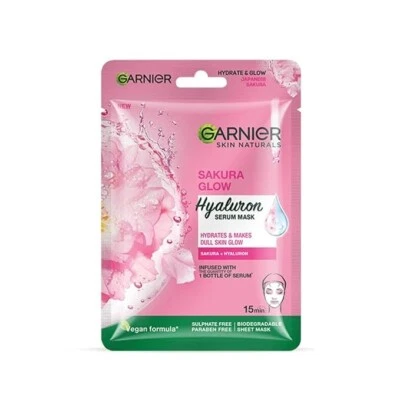 Garnier Skin Naturals, Sheet Mask, Hydrating & Increases Glow, Sakura Glow, 28g - Image 1 of 4