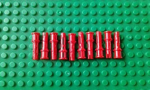 10 x NEW LEGO TECHNIC PIN 3L WITH FRICTION RIDGES & STOP BUSH RED No : 4140806 - Picture 1 of 1