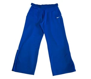 Nike Mens Dri-fit Track Pants Blue Ankle Zip White Side Stripe Size XL - Picture 1 of 5