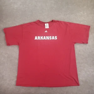 Arkansas Razorback Shirt XL Red Short Sleeve Crew Neck Pig NCAA Adidas - Picture 1 of 10