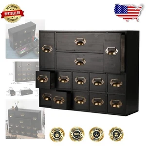 Versatile 14-Drawer Apothecary Cabinet: Fully Assembled Desktop Organizer - Picture 1 of 9