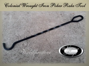 FIRE PIT POKER - RAKE Wrought Iron Square Iron Premium Tool π₯ π₯ FIRE PIT π₯ π₯ - Picture 1 of 5