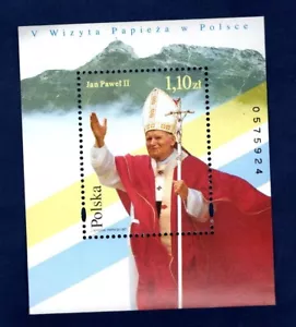 POLONIA 1997 Pope John Paul II, Tatra Mountains panorama with Giewont BF MNH - Bild 1 von 1